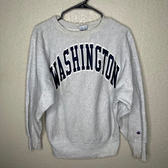 Vintage Champion Reverse Weave Made In USA Washington Sweatshirt Medium - Picture 2 of 5